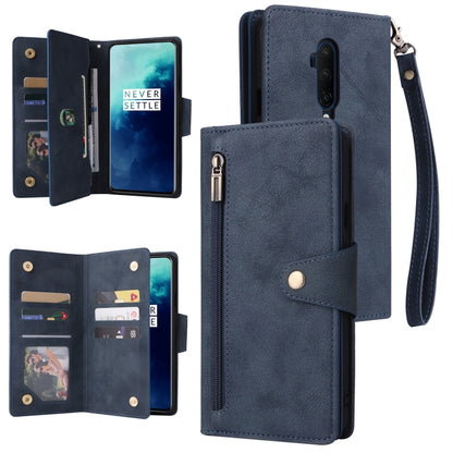 Rivet Buckle 9 Cards Three Fold Leather Phone Case, For OnePlus 7T Pro, For OnePlus 8, For OnePlus 8 Pro, For OnePlus Nord