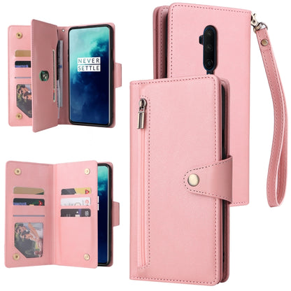 Rivet Buckle 9 Cards Three Fold Leather Phone Case, For OnePlus 7T Pro, For OnePlus 8, For OnePlus 8 Pro, For OnePlus Nord
