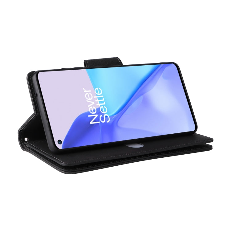 Rivet Buckle 9 Cards Three Fold Leather Phone Case, For OnePlus 9, For OnePlus 9 Pro, For OnePlus Nord 2