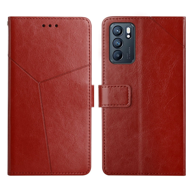 Y Stitching Horizontal Flip Leather Phone Case, For OPPO Reno6 5G, For OPPO Reno6 Pro 5G, For OPPO Reno6 Pro+ 5G, For OPPO Realme 9i
