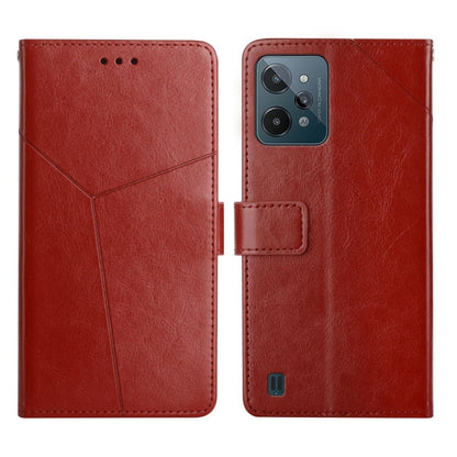 Y Stitching Horizontal Flip Leather Phone Case, For OPPO Realme C31, For OPPO Realme C35