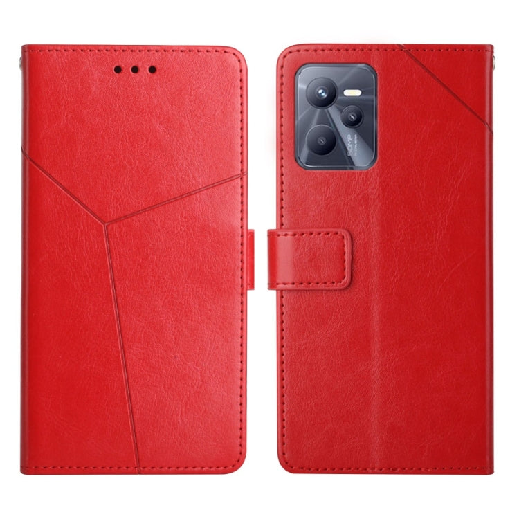 Y Stitching Horizontal Flip Leather Phone Case, For OPPO Realme C31, For OPPO Realme C35