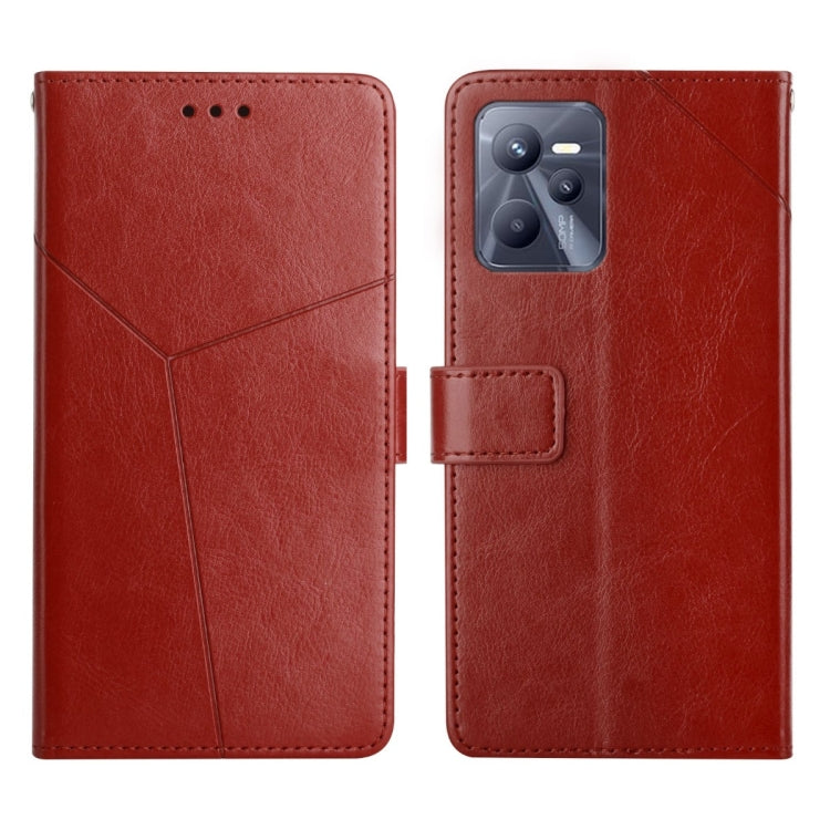 Y Stitching Horizontal Flip Leather Phone Case, For OPPO Realme C31, For OPPO Realme C35