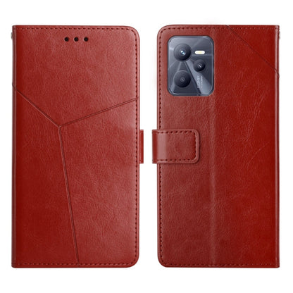 Y Stitching Horizontal Flip Leather Phone Case, For OPPO Realme C31, For OPPO Realme C35