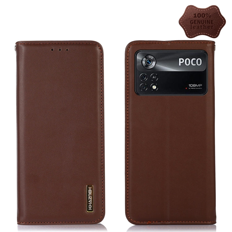 KHAZNEH Nappa Top Layer Cowhide Leather Phone Case, For Xiaomi Redmi Note 11E / Redmi 10 5G, For Xiaomi Poco M4 Pro 4G, For Xiaomi Poco X4 Pro 5G