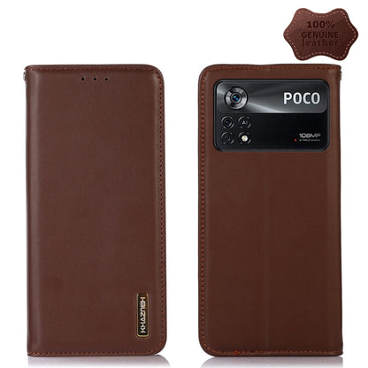 KHAZNEH Nappa Top Layer Cowhide Leather Phone Case, For Xiaomi Redmi Note 11E / Redmi 10 5G, For Xiaomi Poco M4 Pro 4G, For Xiaomi Poco X4 Pro 5G