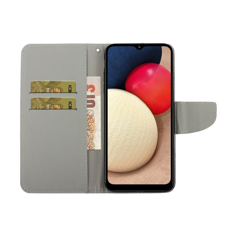 Coloured Drawing Pattern Leather Phone Case, For Samsung Galaxy A03s