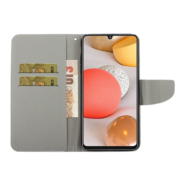 Coloured Drawing Pattern Leather Phone Case, For Samsung Galaxy A42 5G