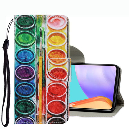 Coloured Drawing Pattern Leather Phone Case, For Samsung Galaxy A53