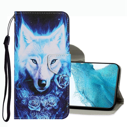 Coloured Drawing Pattern Leather Phone Case, For Samsung Galaxy S22 5G