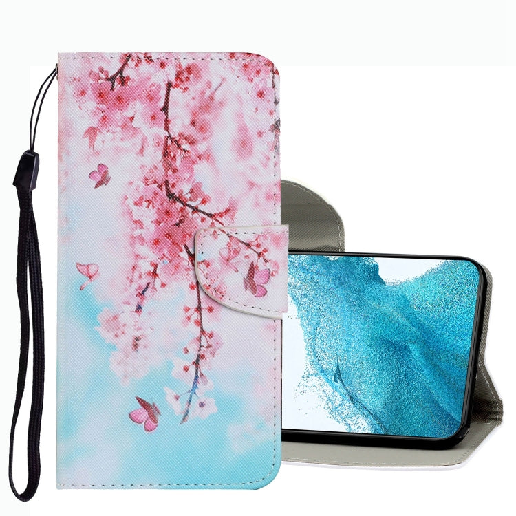 Coloured Drawing Pattern Leather Phone Case, For Samsung Galaxy S22 5G