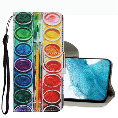 Coloured Drawing Pattern Leather Phone Case, For Samsung Galaxy S22 5G