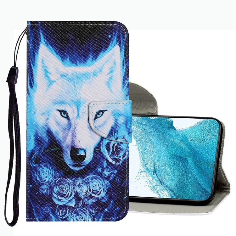 Coloured Drawing Pattern Leather Phone Case, For Samsung Galaxy S22+ 5G