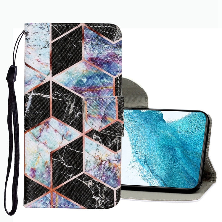 Coloured Drawing Pattern Leather Phone Case, For Samsung Galaxy S22+ 5G