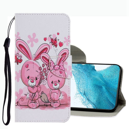 Coloured Drawing Pattern Leather Phone Case, For Samsung Galaxy S22+ 5G