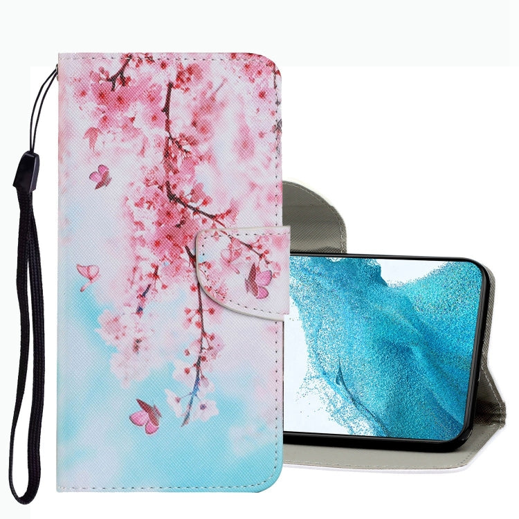 Coloured Drawing Pattern Leather Phone Case, For Samsung Galaxy S22+ 5G