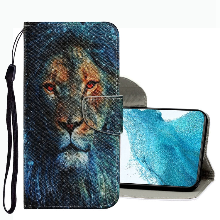 Coloured Drawing Pattern Leather Phone Case, For Samsung Galaxy S22+ 5G