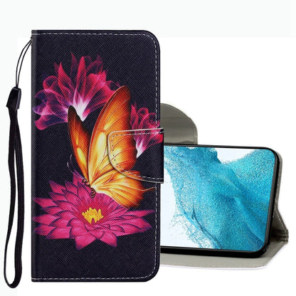 Coloured Drawing Pattern Leather Phone Case, For Samsung Galaxy S22+ 5G