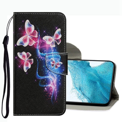 Coloured Drawing Pattern Leather Phone Case, For Samsung Galaxy S22+ 5G