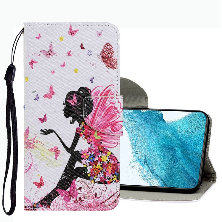 Coloured Drawing Pattern Leather Phone Case, For Samsung Galaxy S22+ 5G