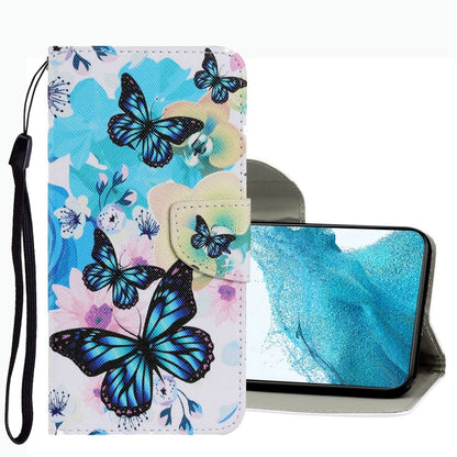 Coloured Drawing Pattern Leather Phone Case, For Samsung Galaxy S22+ 5G