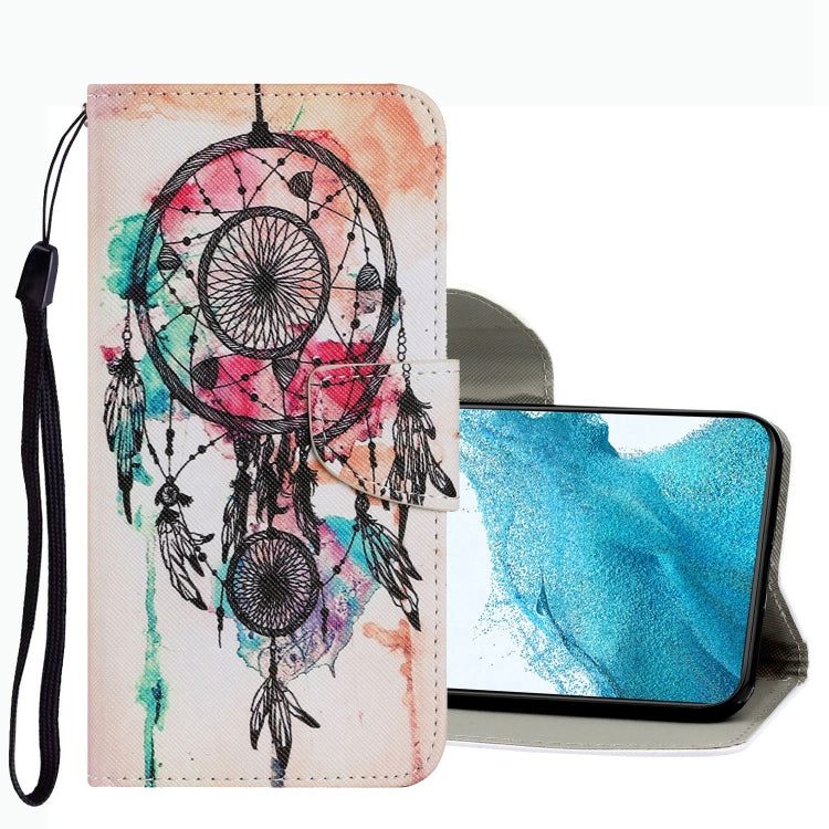Coloured Drawing Pattern Leather Phone Case, For Samsung Galaxy S22+ 5G
