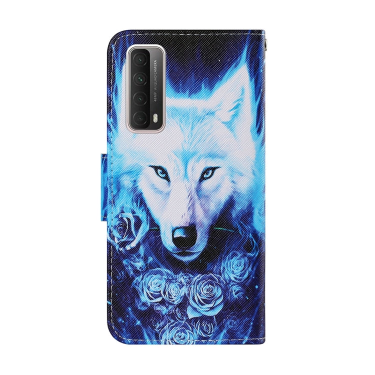 Coloured Drawing Pattern Leather Phone Case, For Huawei P Smart 2021