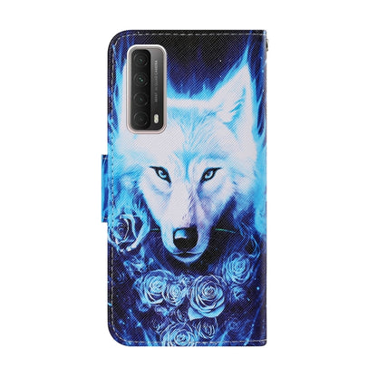 Coloured Drawing Pattern Leather Phone Case, For Huawei P Smart 2021