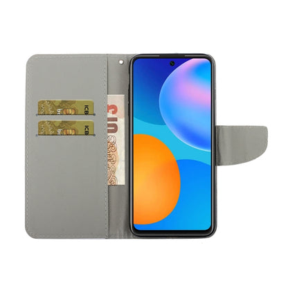 Coloured Drawing Pattern Leather Phone Case, For Huawei P Smart 2021