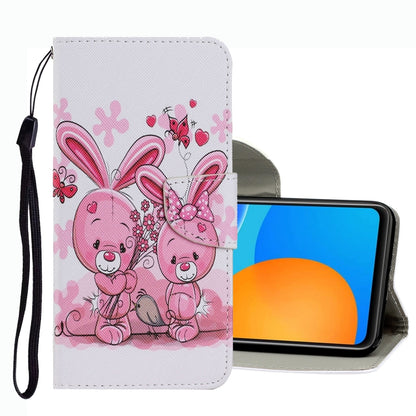 Coloured Drawing Pattern Leather Phone Case, For Huawei P Smart 2021