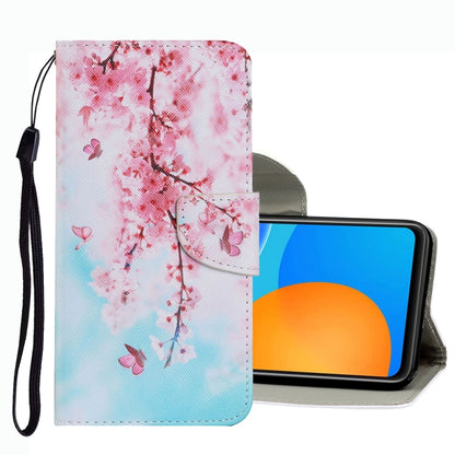 Coloured Drawing Pattern Leather Phone Case, For Huawei P Smart 2021