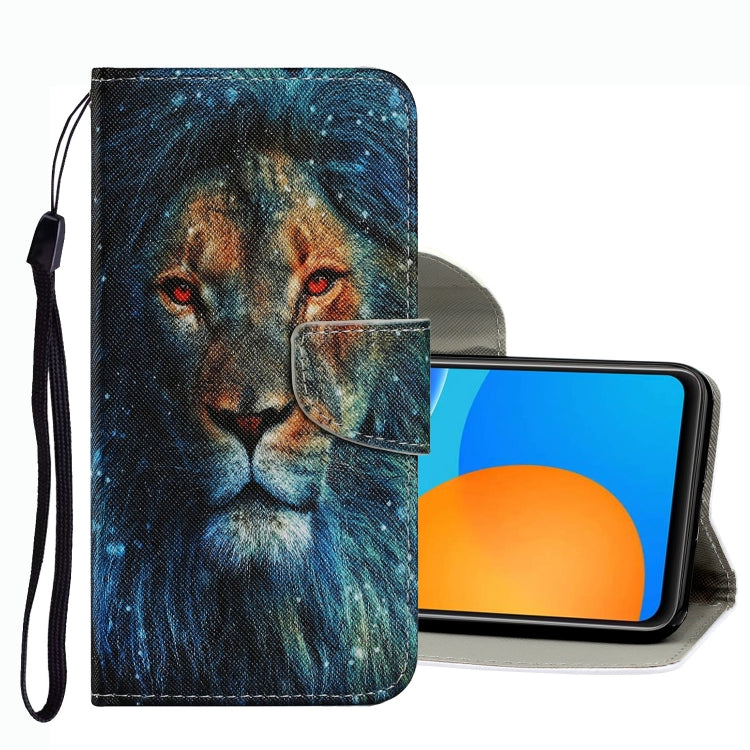Coloured Drawing Pattern Leather Phone Case, For Huawei P Smart 2021