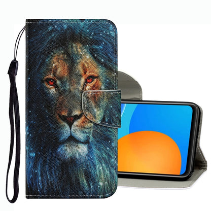 Coloured Drawing Pattern Leather Phone Case, For Huawei P Smart 2021