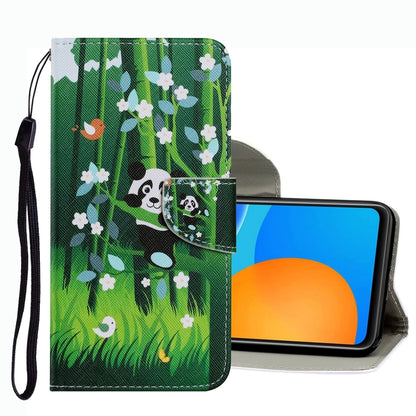 Coloured Drawing Pattern Leather Phone Case, For Huawei P Smart 2021