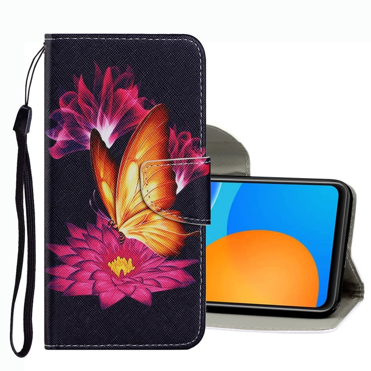 Coloured Drawing Pattern Leather Phone Case, For Huawei P Smart 2021