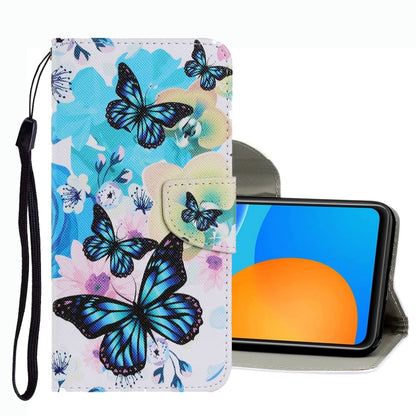 Coloured Drawing Pattern Leather Phone Case, For Huawei P Smart 2021