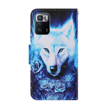 Coloured Drawing Pattern Leather Phone Case, For Xiaomi Redmi Note 10 Pro 5G