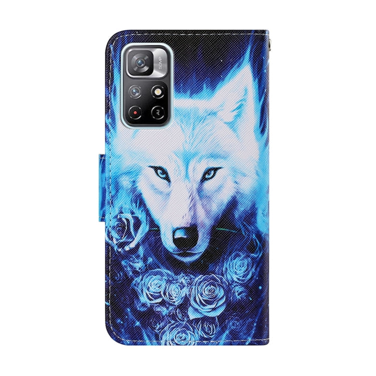 Coloured Drawing Pattern Leather Phone Case, For Xiaomi Redmi Note 11 5G China