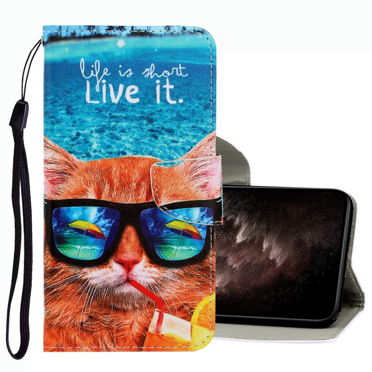 3D Colored Drawing Leather Phone Case, For OPPO A16