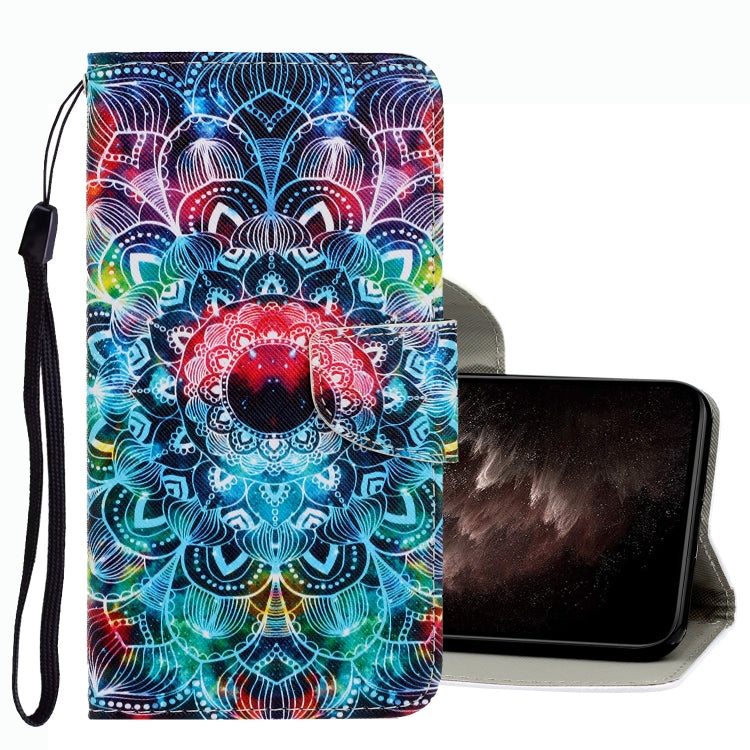 3D Colored Drawing Leather Phone Case, For vivo Y21