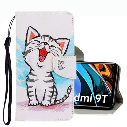 3D Colored Drawing Leather Phone Case, For Xiaomi Redmi 9T