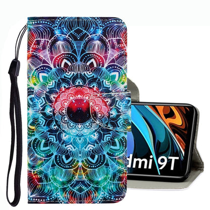 3D Colored Drawing Leather Phone Case, For Xiaomi Redmi 9T