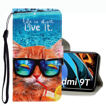 3D Colored Drawing Leather Phone Case, For Xiaomi Redmi 9T