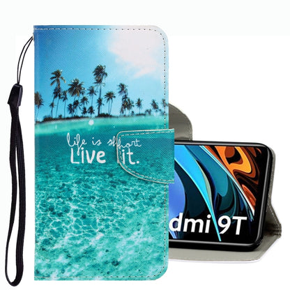 3D Colored Drawing Leather Phone Case, For Xiaomi Redmi 9T