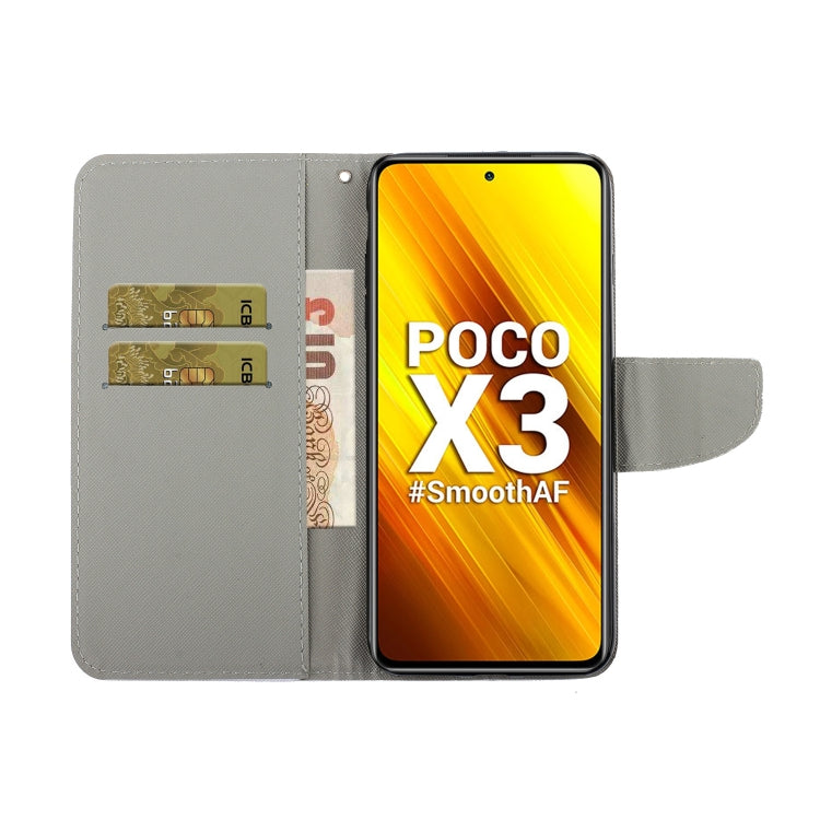 3D Colored Drawing Leather Phone Case, For Xiaomi Poco X3 NFC