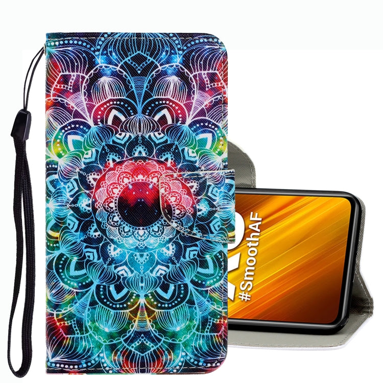 3D Colored Drawing Leather Phone Case, For Xiaomi Poco X3 NFC