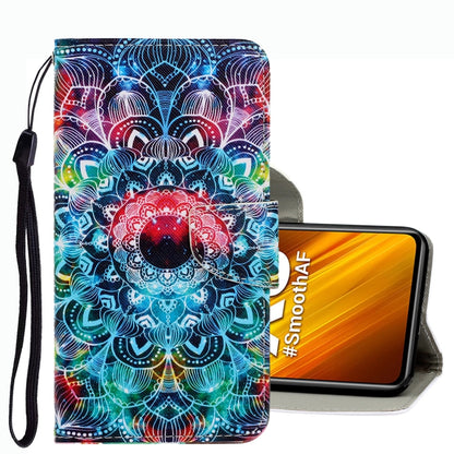 3D Colored Drawing Leather Phone Case, For Xiaomi Poco X3 NFC