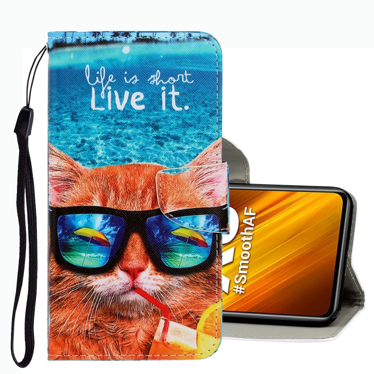 3D Colored Drawing Leather Phone Case, For Xiaomi Poco X3 NFC