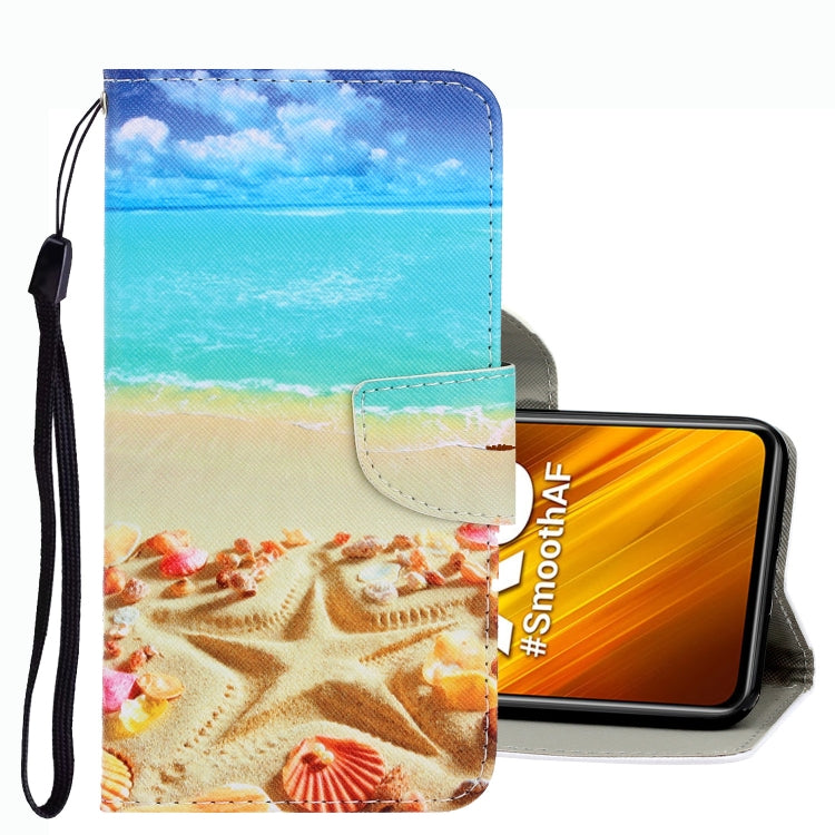 3D Colored Drawing Leather Phone Case, For Xiaomi Poco X3 NFC