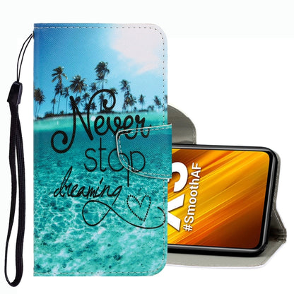 3D Colored Drawing Leather Phone Case, For Xiaomi Poco X3 NFC